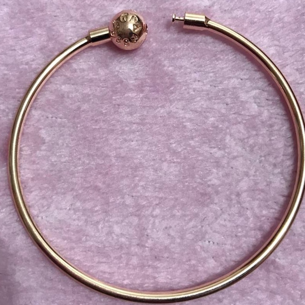 S925 ALE Rose Gold Logo Charm Bracelet